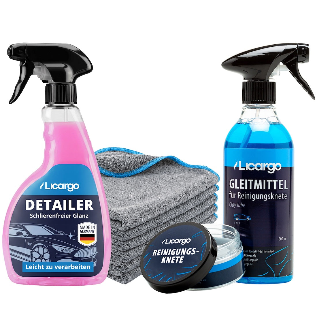 Showroom-Glanz auf Knopfdruck=>Unser Detailer Set Plus sorgt für atemberaubenden Tiefenglanz und schützt Deinen Lack gleichzeitig vor Wasserflecken und schädlichen Umwelteinflüssen.