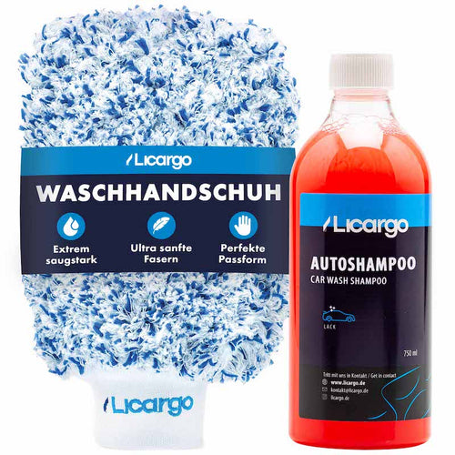 Perfektes Handwäsche Set=>Das Licargo Handwäsche Set befreit Deine Lack-, Glas- und Kunststoffoberflächen von jeglichem Schmutz.