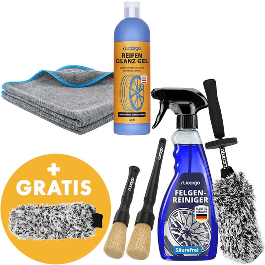 Alles aus einer Hand=>Mit diesem Spar Set bist Du bestens ausgerüstet um Deine Felgen und Reifen wieder wie neu aussehen zu lassen!