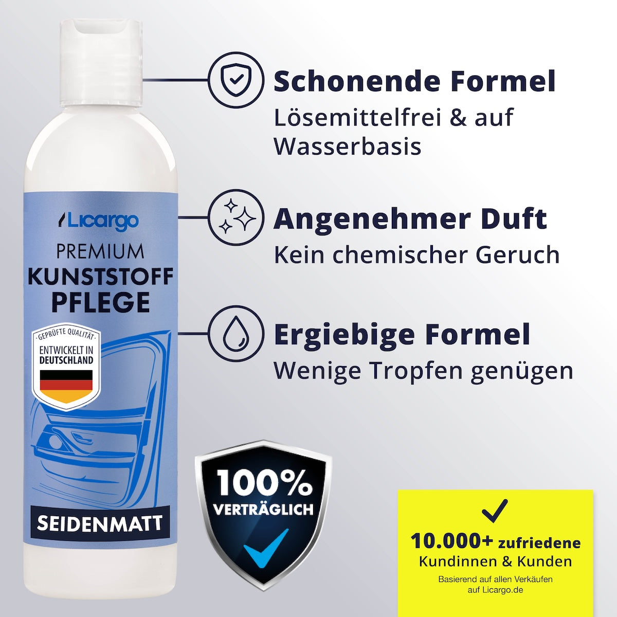 Schonend & ergiebig=>Die wasserbasierte Formel kommt ohne aggressive Lösemittel aus und ist dabei besonders sparsam im Verbrauch. Wenige Tropfen genügen für sichtbare Ergebnisse.