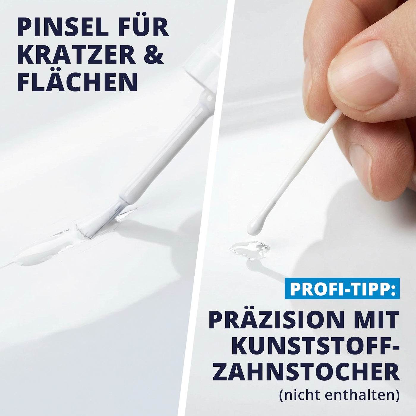 Präzision für Kratzer & Flächen=>Der integrierte Pinsel ermöglicht kontrolliertes Arbeiten, selbst an feinen Schadstellen. Für saubere Ergebnisse ohne Verlaufen oder Kleckern.