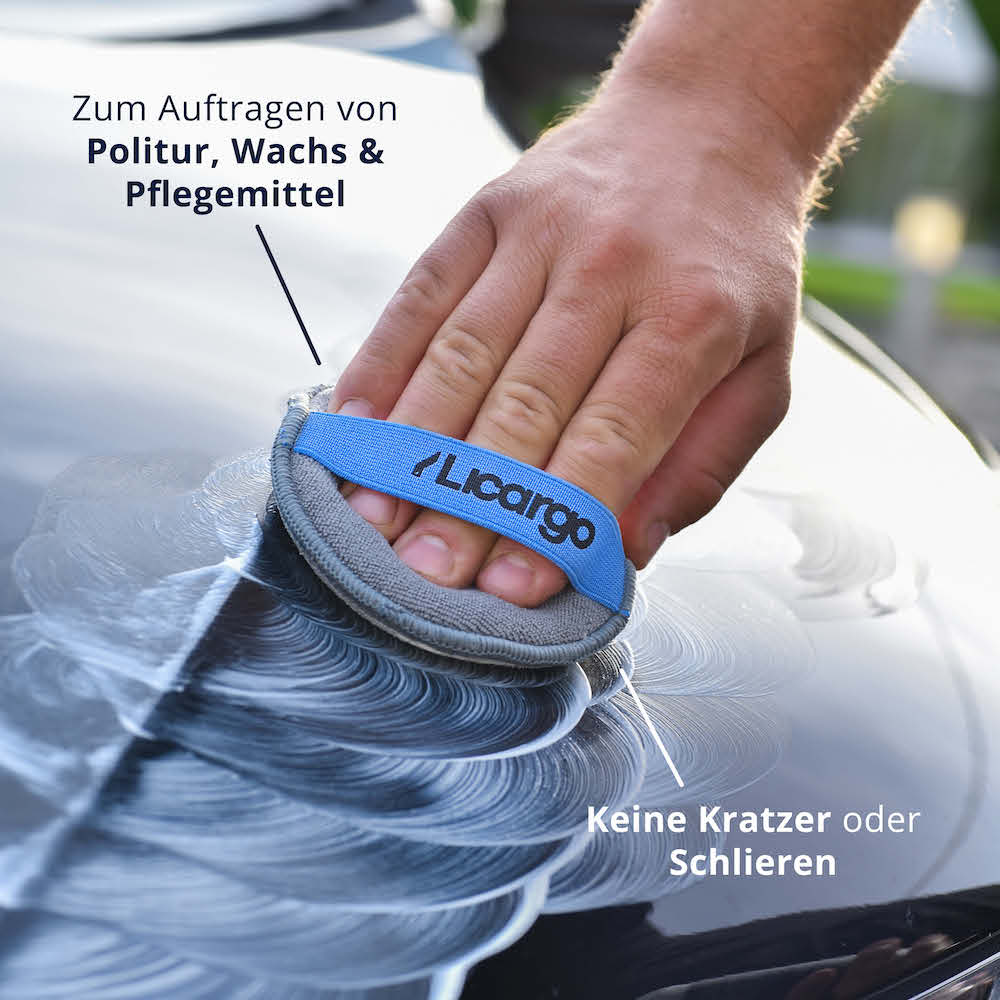 Vielseitig einsetzbar=>Der Handpolierschwamm eignet sich zum Auftragen von Wachs- und Autopolitur sowie für die Cockpit- und Innenraumpflege.