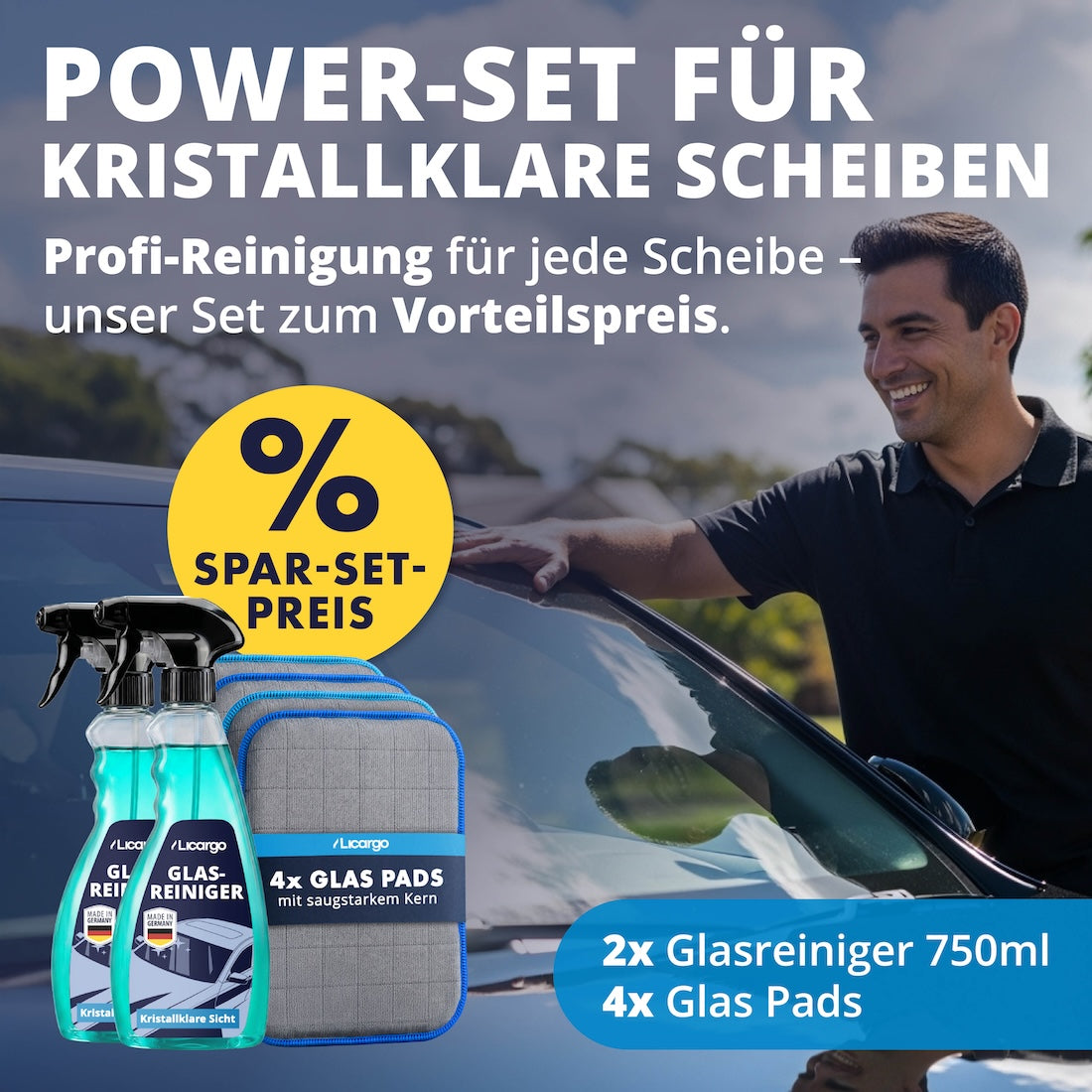 Scheiben-Pflege in Perfektion=>Reinigung auf neuem Level: Vier Carbon-Pads plus unser innovativer Glasreiniger – perfekt füreinander entwickelt und jetzt zum unschlagbaren Sparset-Preis.