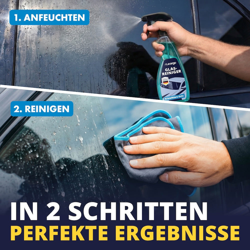 Klare Sicht in Rekordzeit=>Mach’s Dir leicht: Mit dem Scheiben Set Plus "Tücher" bist Du in wenigen Handgriffen startklar und genießt klare Sicht, entspanntes Fahren und echtes Neuwagen-Feeling.