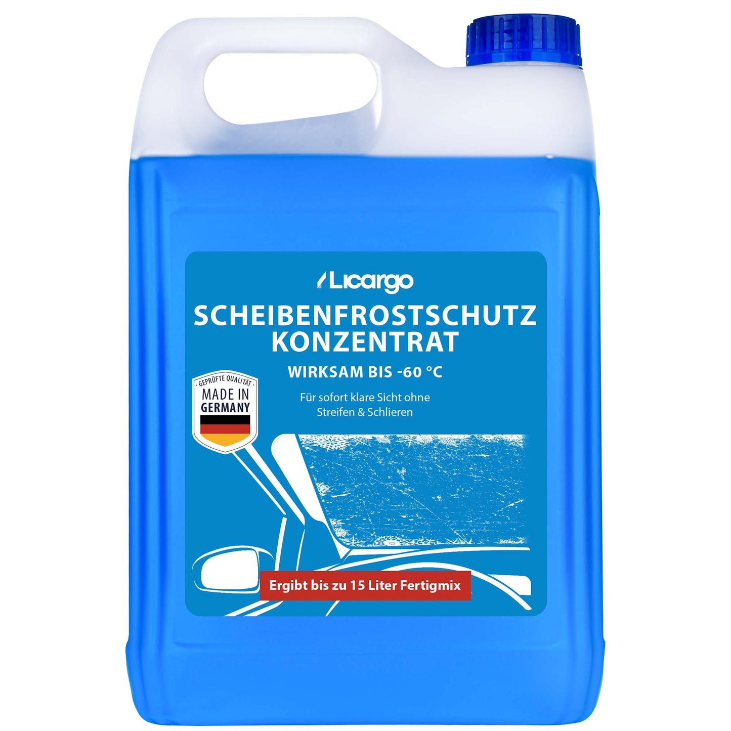 Bis zu 15 Liter Fertigmix=>Je nach Mischverhältnis kannst du mit dem Konzentrat bis zu 15 Liter Scheibenwischwasser erhalten, was ausreicht, um die Windschutzscheibe vor Frost und Schmutz zu schützen. 