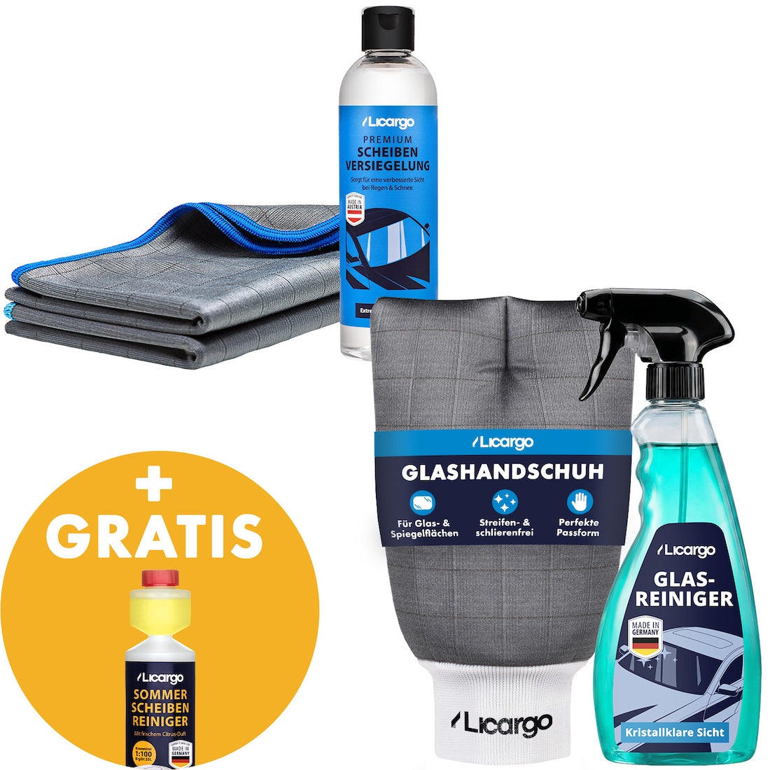 Die Lösung für klare Scheiben=>Für alle, die genug haben von Schlieren und Regenfilm: Dieses Set bringt kristallklare Sicht, langanhaltenden Schutz und spürbar leichteres Fahren.