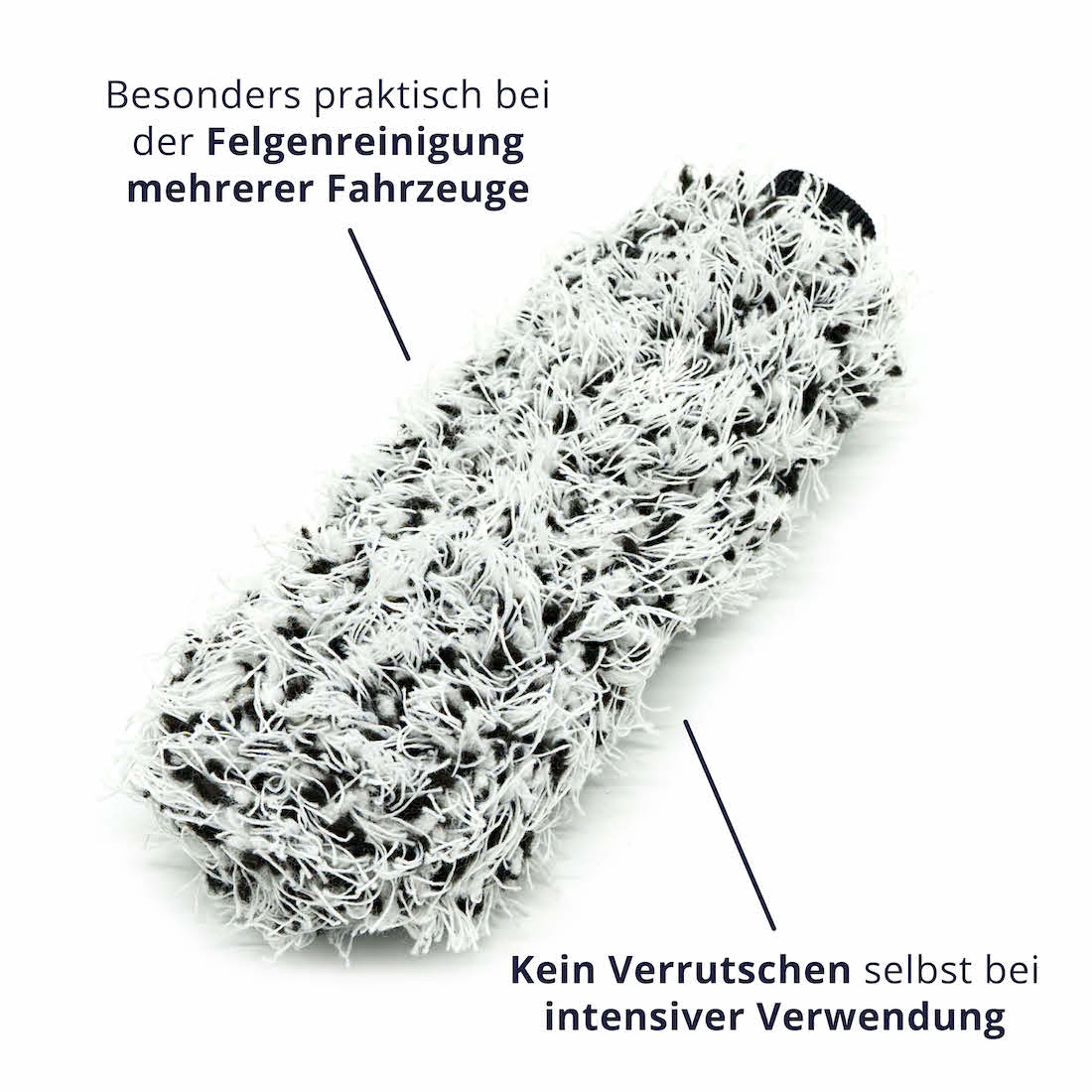 Kein Verrutschen=>Unser Bürstenbezug sitzt während der gesamten Felgenreinigung an Ort und Stelle und ermöglicht Dir so ein einwandfreies Erlebnis.